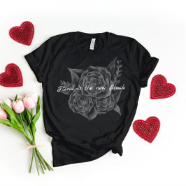 Rock'n'Roll Black Monochromatic Floral Baby T-shirt