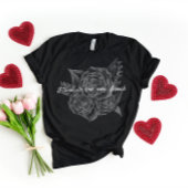 Rock'n'Roll Black Monochromatic Floral Baby T-shirt