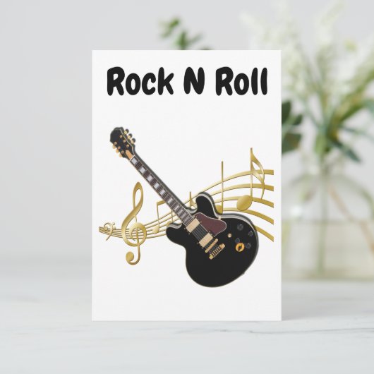 Rock'n'Roll Dankeskarte (Stehend Vorderseite)