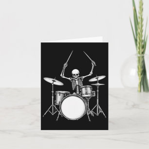 Rock'n'Roll Drummer Skelett Playing Drums Karte