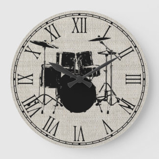 Rock'n'Roll Drums Große Wanduhr
