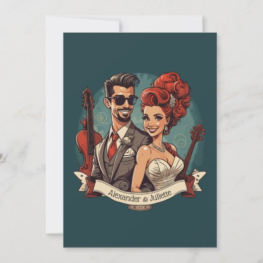 Rock'n'Roll-Eheschließung Einladung (Vorderseite)