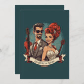 Rock'n'Roll-Eheschließung Einladung (Vorne/Hinten)