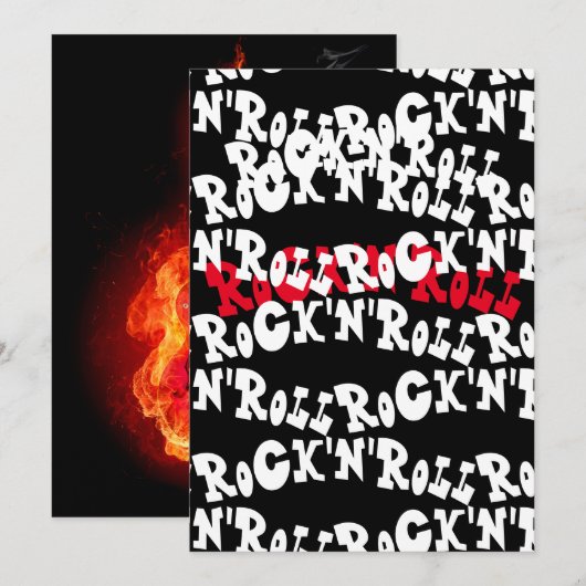 Rock'n'Roll Einladung (Vorne/Hinten)