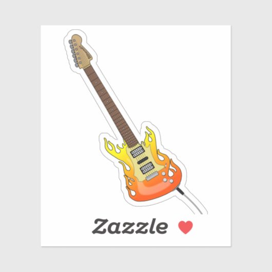 Rock'n'Roll Electric Guitar Notebook Aufkleber (Blatt)