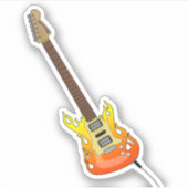 Rock'n'Roll Electric Guitar Notebook Aufkleber (Vorderseite)
