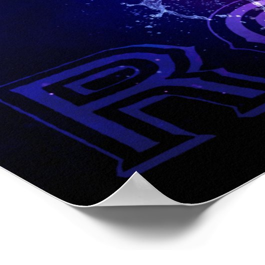 Rock'n'Roll Fire Flaming Electric Guitar Music Poster (Ecke)