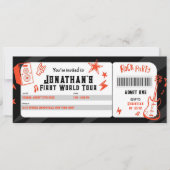 Rock'n'Roll First World Tour Geburtstagskarte (Vorderseite)