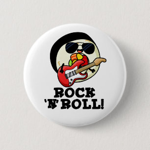 Rock'n'Roll Funny Sushi Roll Pun Button