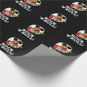 Rock'n'Roll Funny Sushi Roll Pun Dark BG Geschenkpapier (Ecke)