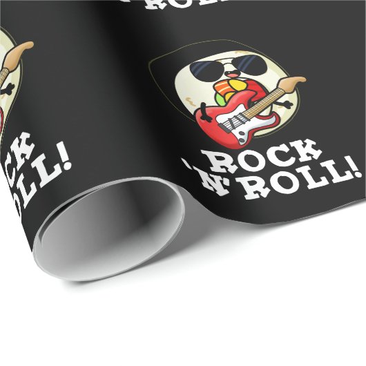 Rock'n'Roll Funny Sushi Roll Pun Dark BG Geschenkpapier (Rolleneckpunkt)