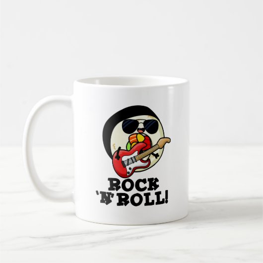 Rock'n'Roll Funny Sushi Roll Pun Kaffeetasse (Links)
