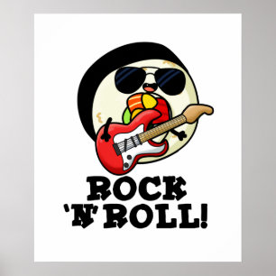 Rock'n'Roll Funny Sushi Roll Pun Poster