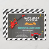 Rock'n'Roll Geburtstagsparty Einladung (Vorne/Hinten)