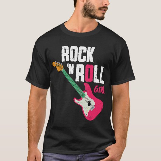 Rock'n'Roll Girl Guitar T-Shirt (Vorderseite)