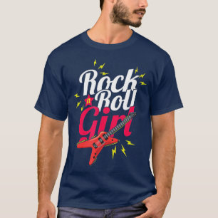 Rock'n'Roll Girl Guitarist Bassist Musician Rocker T-Shirt