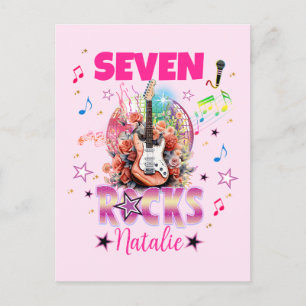 Rock'n'Roll Gitarre Musical Geburtstags Mädchen Ro Postkarte