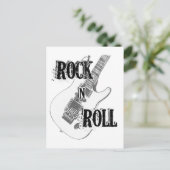 Rock'n'Roll Gitarre Postkarte (Stehend Vorderseite)