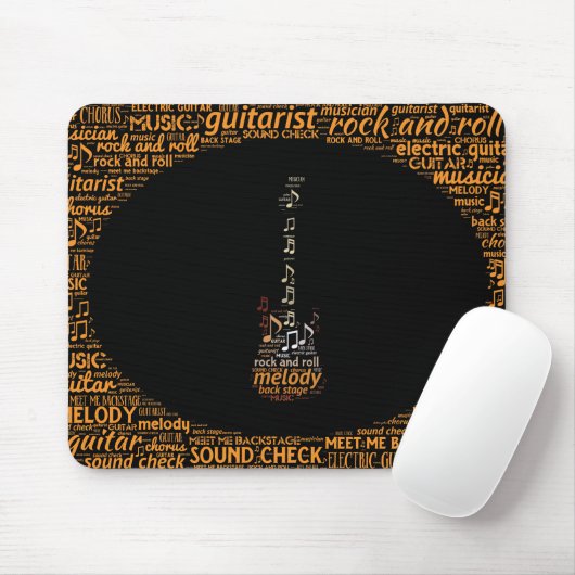 Rock'n'Roll-Gitarren-Spieler-Wort-Kunst Mousepad (Mit Mouse)