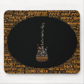 Rock'n'Roll-Gitarren-Spieler-Wort-Kunst Mousepad (Vorne)