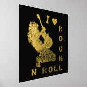 Rock'n'Roll Gitarrist Black Gold Foil Prints Foliendrucke (Ablage )