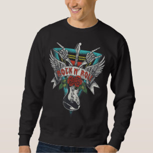 Rock'n'Roll Graphic Rock on Music Retro Vintag 1 Sweatshirt