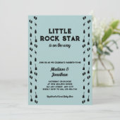 Rock'n'Roll Guitar Baby Boy Shower Rock Star Einladung (Stehend Vorderseite)