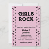 Rock'n'Roll Guitar Baby Girl Dusche Einladung (Vorderseite)