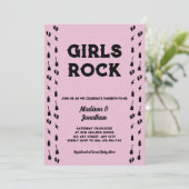 Rock'n'Roll Guitar Baby Girl Dusche Einladung (Stehend Vorderseite)