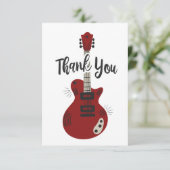 Rock'n'Roll Guitar Flat Danke Karte (Stehend Vorderseite)