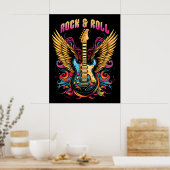 Rock'n'Roll Guitar Flügel Poster (Küche)