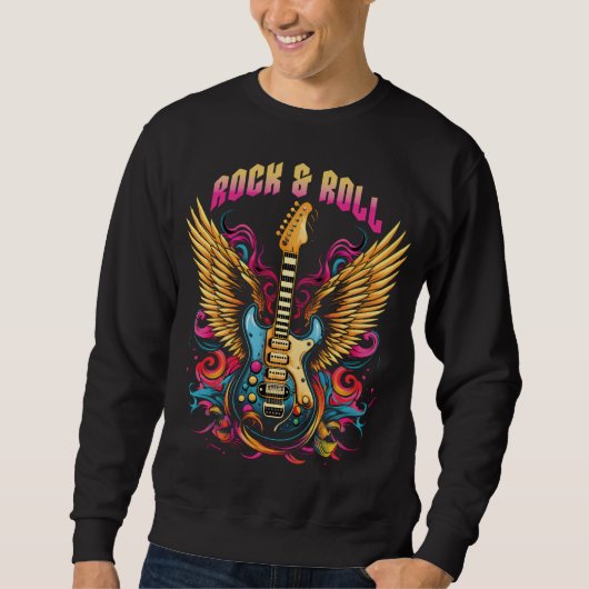 Rock'n'Roll Guitar Flügel Sweatshirt (Vorderseite)
