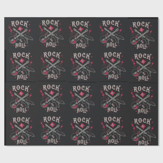 Rock'n'Roll Guitar Geschenkpapier (Flach)