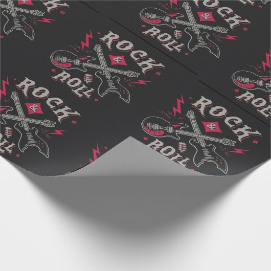 Rock'n'Roll Guitar Geschenkpapier (Ecke)