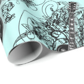 Rock'n'Roll Guitar Geschenkpapier (Rolleneckpunkt)