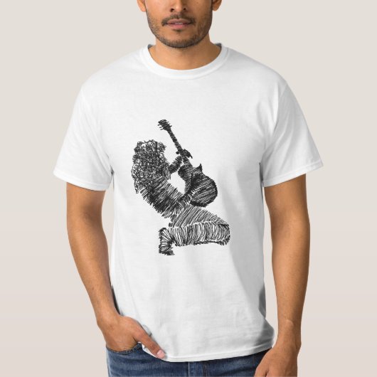 Rock'n'Roll Guitar Player T - Shirt I Liebe Rock (Vorderseite)