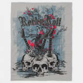 Rock'n'Roll Guitar Skulls Fleecedecke (Vorderseite)