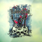 Rock'n'Roll Guitar Skulls Heavy Metal Fensteraufkleber (Blatt 3)