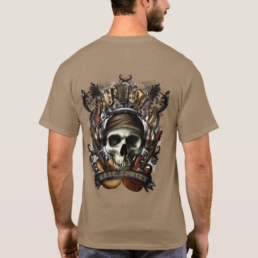 Rock'n'Roll Guitars Skull Heavy Metal T- T-Shirt (Rückseite)