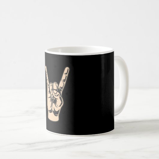 Rock'n'Roll Hand Kaffeetasse (VorderseiteRechts)