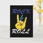 Rock'n'Roll Hand Sign Karte (Gelbe Blume)
