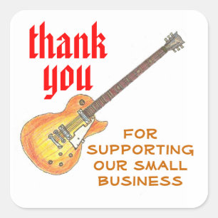 "Rock'n'Roll"-Label für kleine Unternehmen  Quadratischer Aufkleber