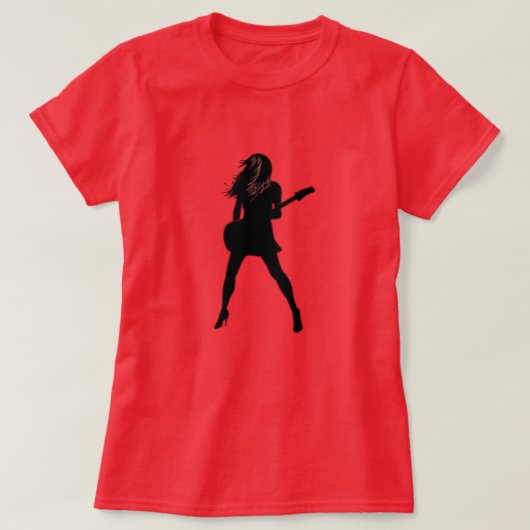 Rock'n'Roll Lady Silhouette T - Shirt Malerei (Design vorne)