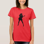 Rock'n'Roll Lady Silhouette T - Shirt Malerei (Vorderseite)