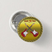 Rock'n'Roll mit E-Gitarren Button (Vorne & Hinten)