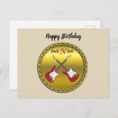 Rock'n'Roll mit E-Gitarren Postkarte (Vorne/Hinten)