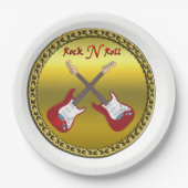 Rock'n'Roll mit elektrischen Gitarren Pappteller (Vorderseite)