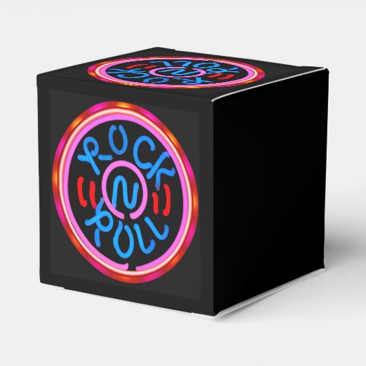 Rock'n'Roll Music Neon Sign Look - Geschenk-/Bevor Geschenkschachtel (Rückseite)
