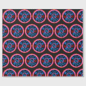 Rock'n'Roll Music Neon Sign Look On Black Geschenkpapier (Flach)