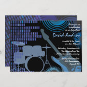 Rock'n'Roll Musical Bar Bat Mitzvah Einladung (Vorne/Hinten)